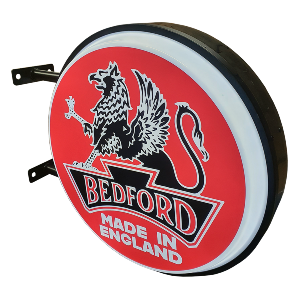 Bedford Red 12v Retro LED Bar Mancave light sign