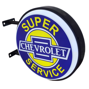 Chev Super Service 12v LED Retro Bar Mancave Light Sign