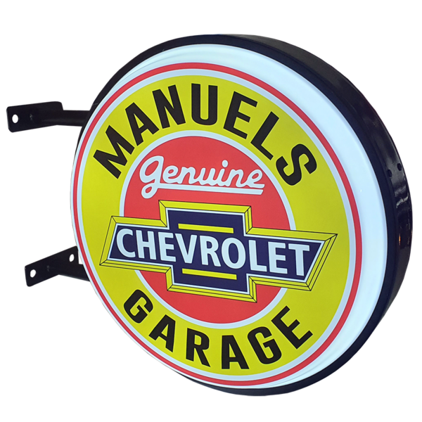 Your Name Chev Garage 12v LED Retro Bar Mancave Light Sign